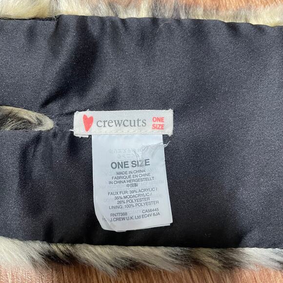 Crewcuts Leopard Faux Fur Scarf Girls OS Soft Fuzzy J.Crew Holiday Winter NYE - Picture 4 of 6